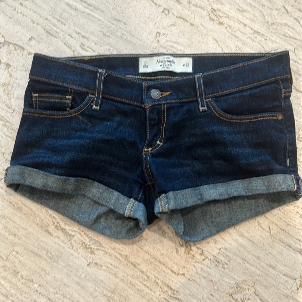 Dark wash, low rise Abercrombie and Fitch Jeans